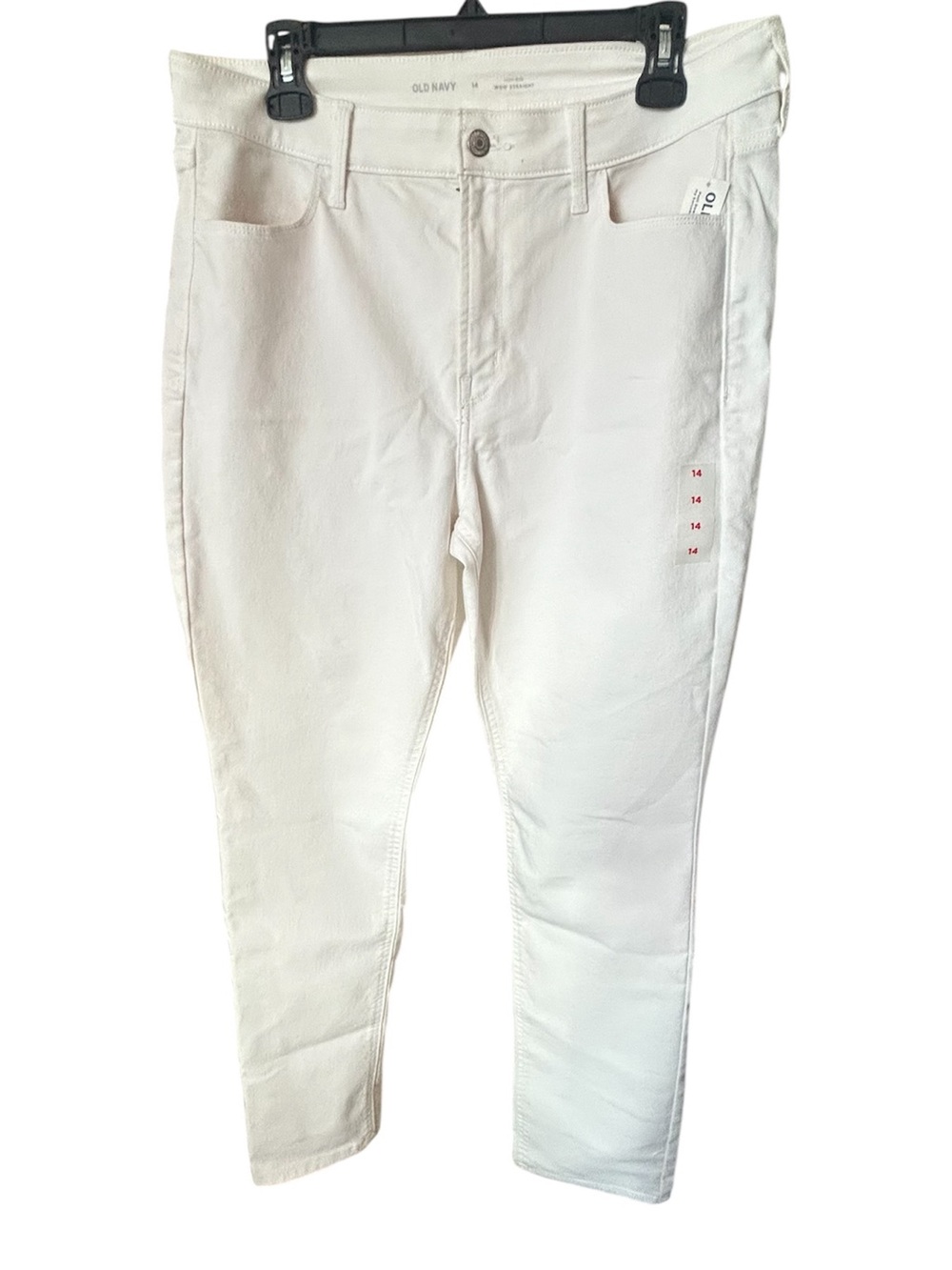 Old Navy White High-Rise Wow Straight Jeans Sz 14, NWT